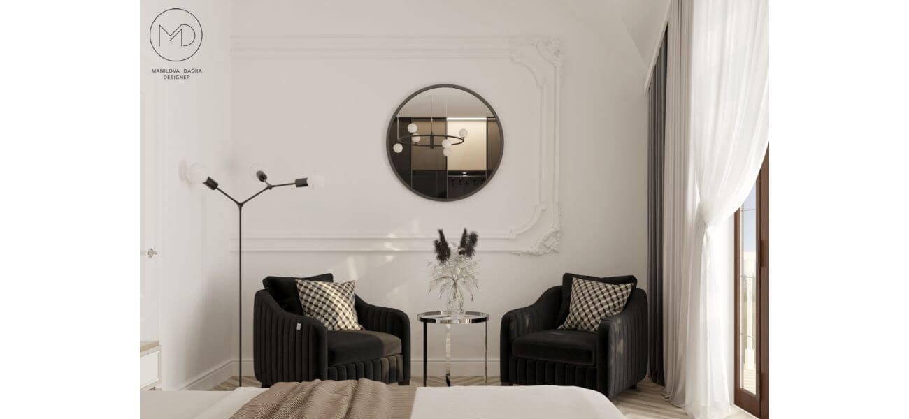 Приватний будинок з м'якими меблями від Delavega: Спальня господарів та гостьова спальня