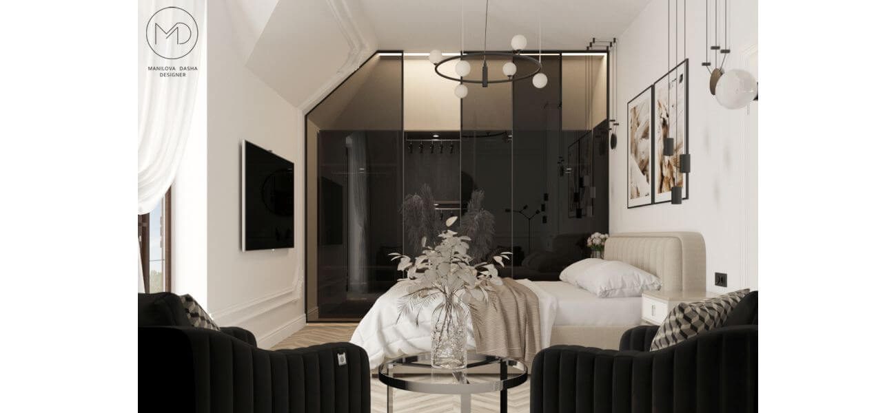 Приватний будинок з м'якими меблями від Delavega: Спальня господарів та гостьова спальня