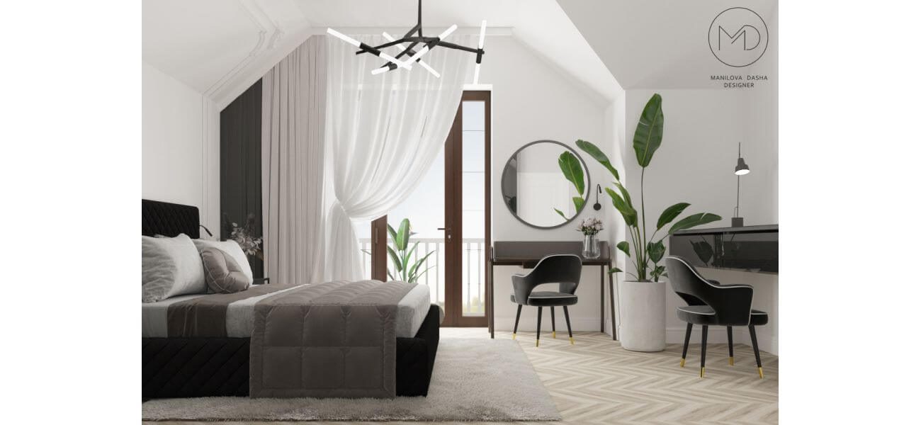 Приватний будинок з м'якими меблями від Delavega: Спальня господарів та гостьова спальня