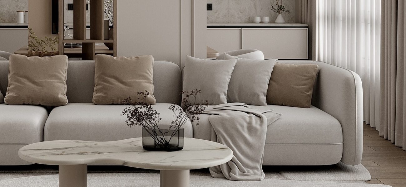 Интерьер гостиной в ЖК Республика