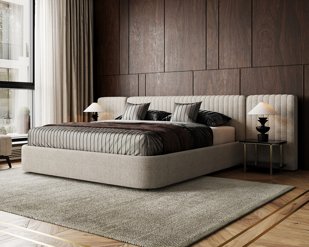 Ліжка з широким м'яким узголів'ям