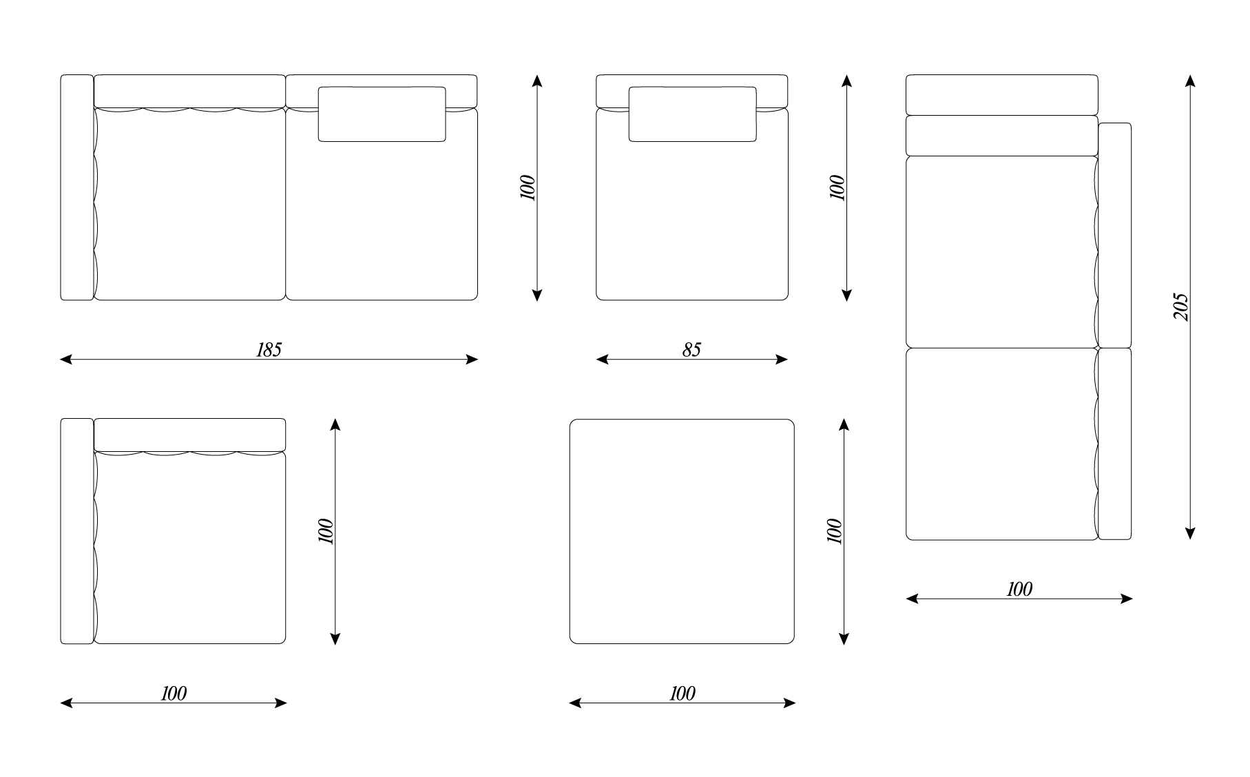 Modular sofa F118