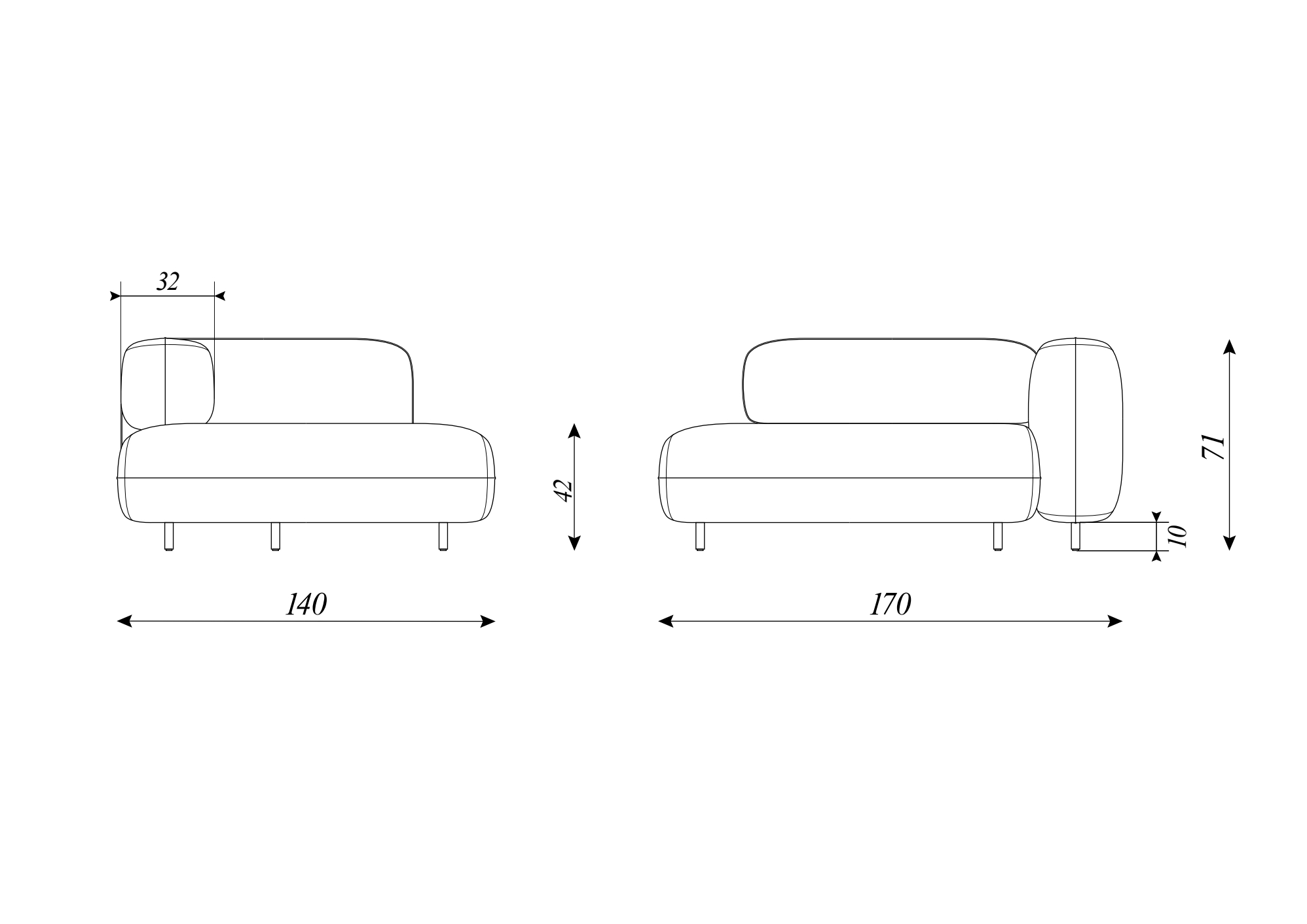 Modular sofa, section DP1