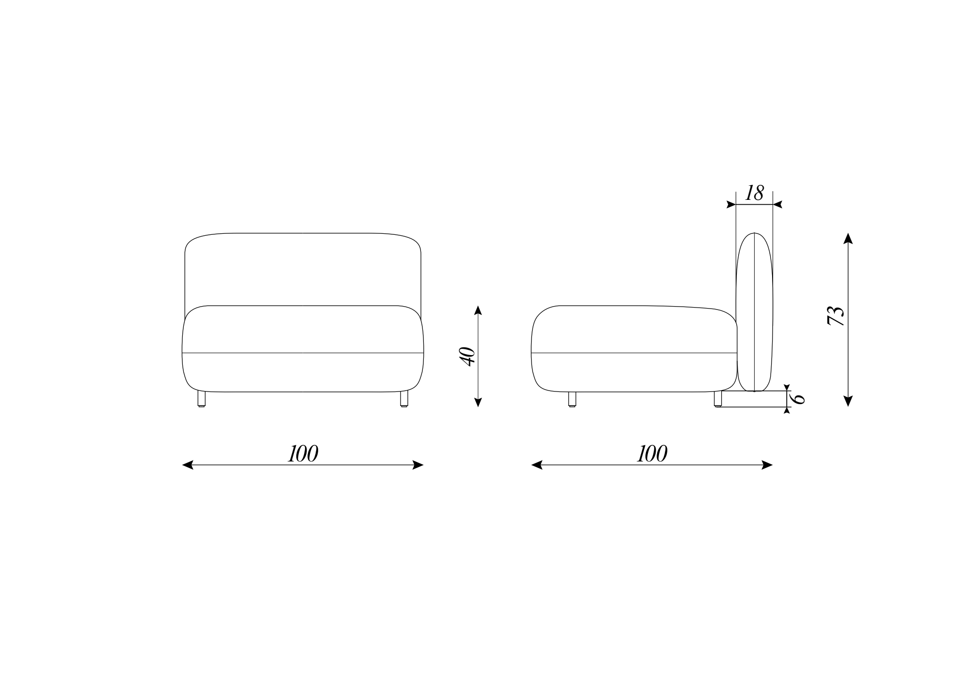 Modular sofa, section A123.2