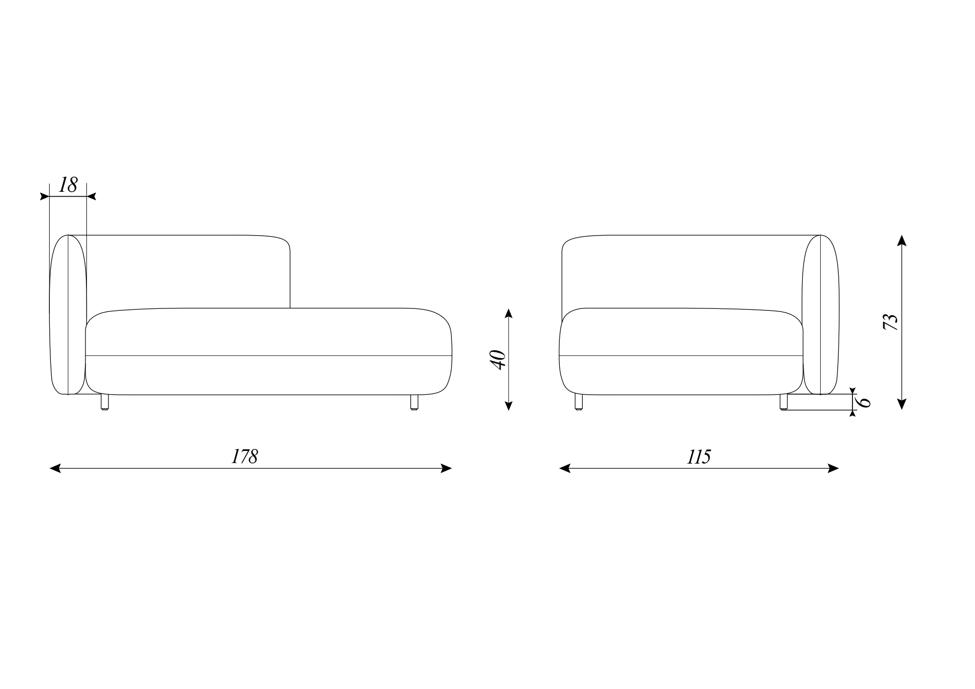 Modular sofa, section A123.3